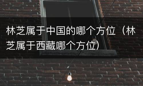林芝属于中国的哪个方位（林芝属于西藏哪个方位）