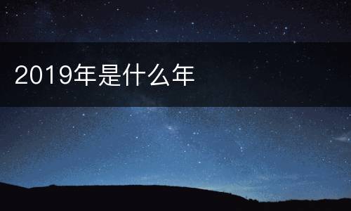 2019年是什么年