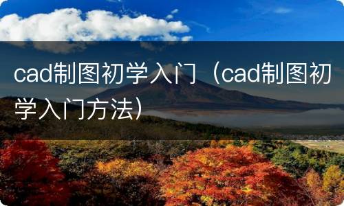 cad制图初学入门（cad制图初学入门方法）