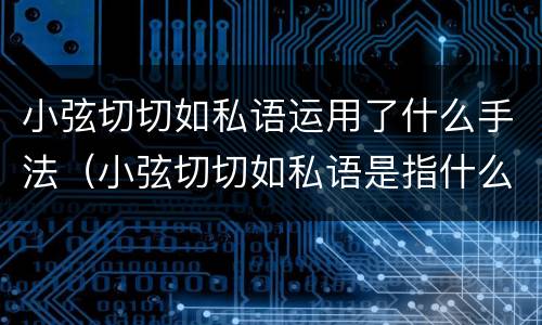 小弦切切如私语运用了什么手法（小弦切切如私语是指什么乐器）