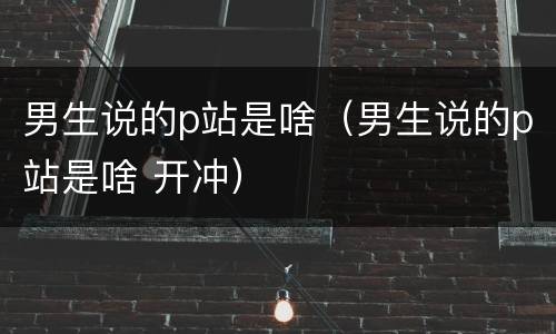 男生说的p站是啥（男生说的p站是啥 开冲）