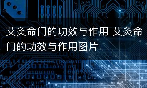 艾灸命门的功效与作用 艾灸命门的功效与作用图片