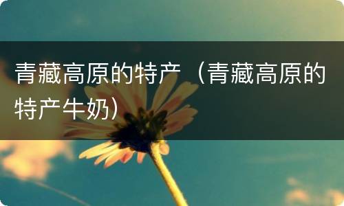 青藏高原的特产（青藏高原的特产牛奶）