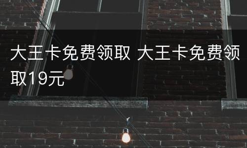 大王卡免费领取 大王卡免费领取19元