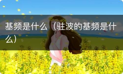 基频是什么（驻波的基频是什么）