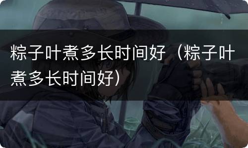 粽子叶煮多长时间好（粽子叶煮多长时间好）