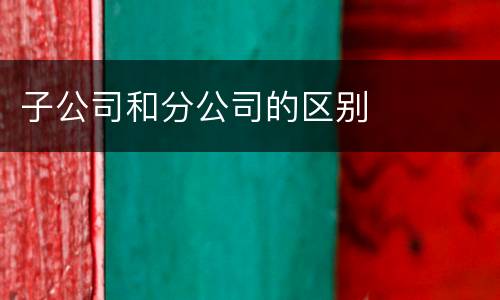 子公司和分公司的区别