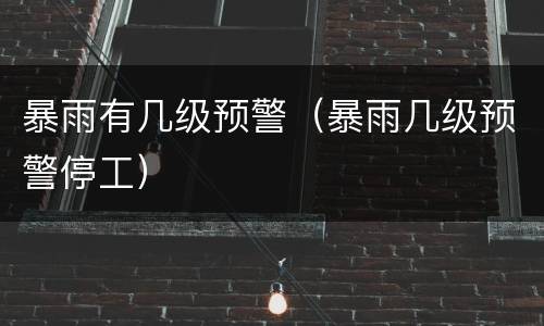 暴雨有几级预警（暴雨几级预警停工）