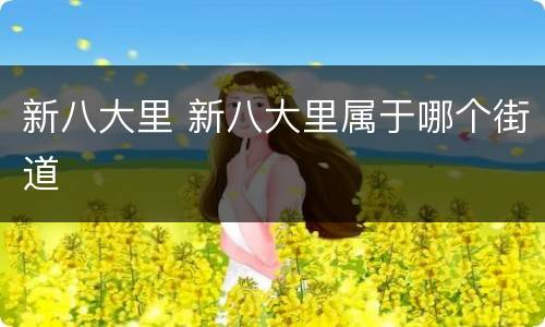 新八大里 新八大里属于哪个街道