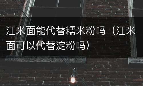 江米面能代替糯米粉吗（江米面可以代替淀粉吗）