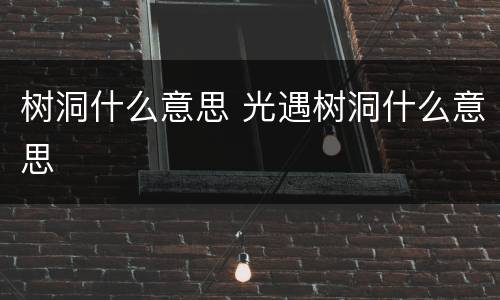 树洞什么意思 光遇树洞什么意思