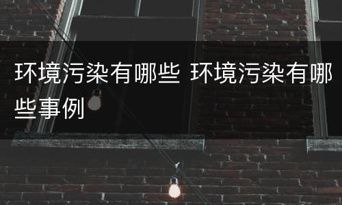 环境污染有哪些 环境污染有哪些事例
