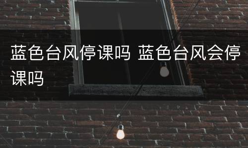 蓝色台风停课吗 蓝色台风会停课吗