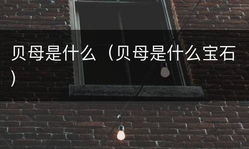 贝母是什么（贝母是什么宝石）