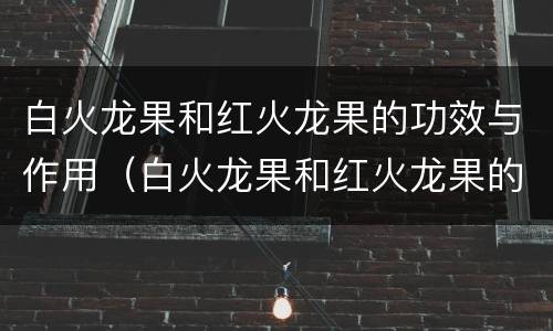 白火龙果和红火龙果的功效与作用（白火龙果和红火龙果的功效与作用区别）