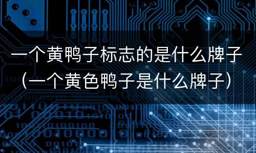 一个黄鸭子标志的是什么牌子（一个黄色鸭子是什么牌子）