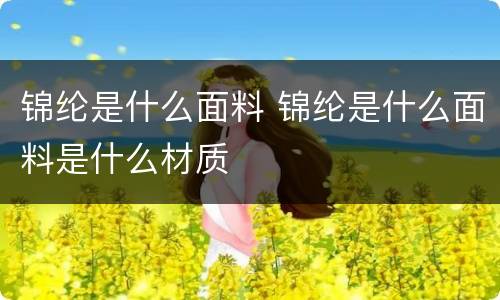锦纶是什么面料 锦纶是什么面料是什么材质