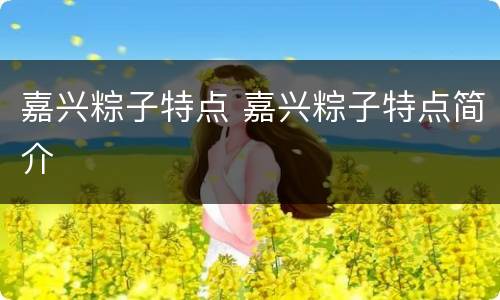 嘉兴粽子特点 嘉兴粽子特点简介