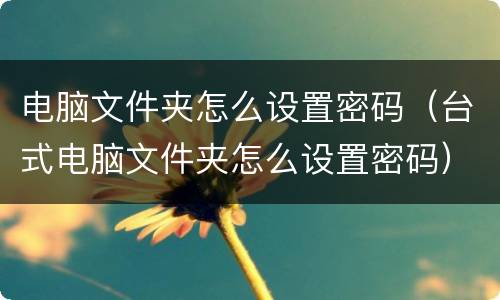电脑文件夹怎么设置密码（台式电脑文件夹怎么设置密码）