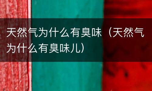 天然气为什么有臭味（天然气为什么有臭味儿）