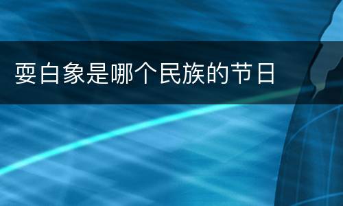 耍白象是哪个民族的节日