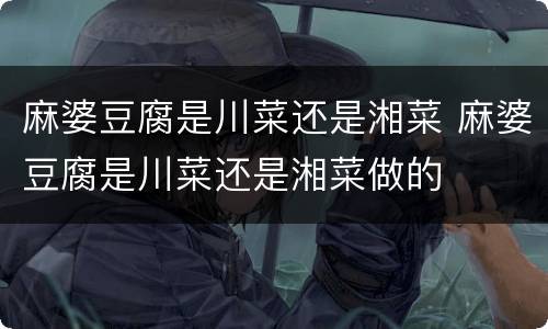 麻婆豆腐是川菜还是湘菜 麻婆豆腐是川菜还是湘菜做的