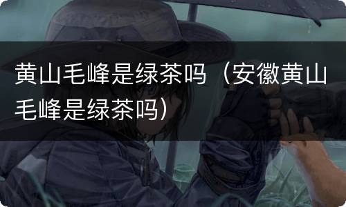 黄山毛峰是绿茶吗（安徽黄山毛峰是绿茶吗）
