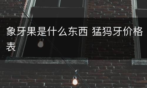 象牙果是什么东西 猛犸牙价格表