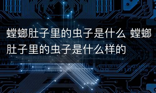 螳螂肚子里的虫子是什么 螳螂肚子里的虫子是什么样的