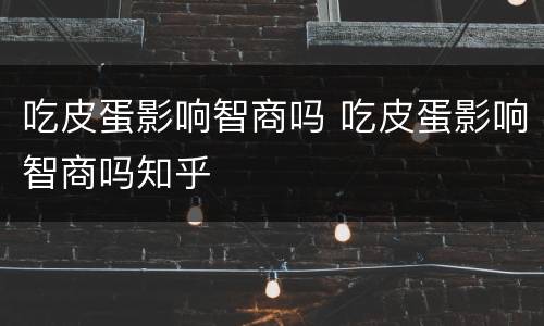 吃皮蛋影响智商吗 吃皮蛋影响智商吗知乎