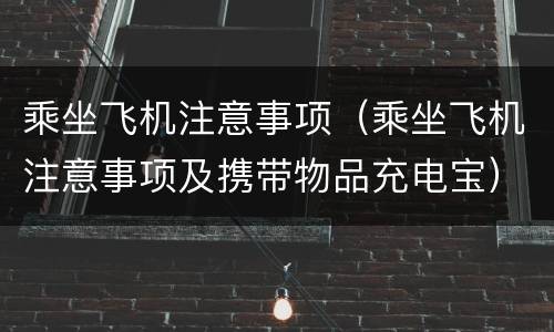 乘坐飞机注意事项（乘坐飞机注意事项及携带物品充电宝）