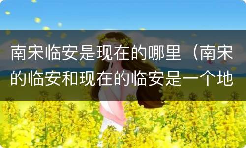 南宋临安是现在的哪里（南宋的临安和现在的临安是一个地方吗）
