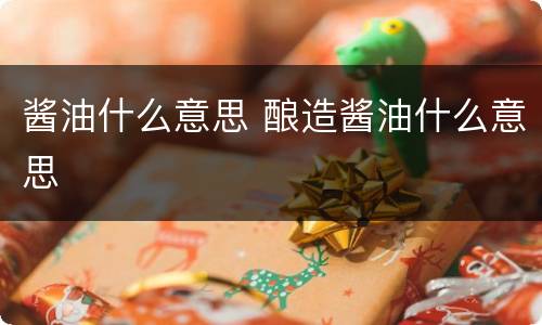 酱油什么意思 酿造酱油什么意思