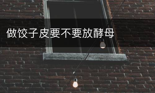 做饺子皮要不要放酵母