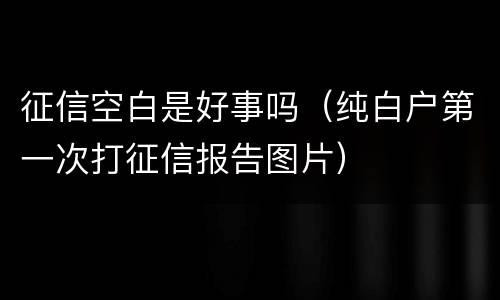 征信空白是好事吗（纯白户第一次打征信报告图片）
