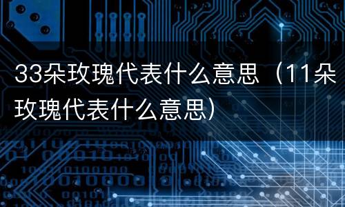 33朵玫瑰代表什么意思（11朵玫瑰代表什么意思）