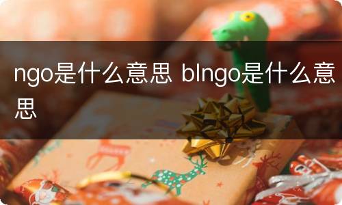 ngo是什么意思 blngo是什么意思