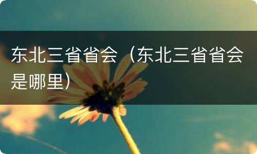 东北三省省会（东北三省省会是哪里）