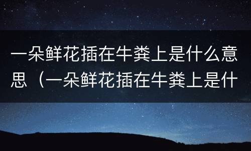 一朵鲜花插在牛粪上是什么意思（一朵鲜花插在牛粪上是什么意思呀）