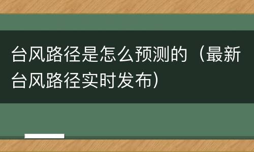 台风路径是怎么预测的（最新台风路径实时发布）