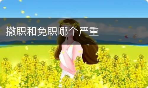 撤职和免职哪个严重