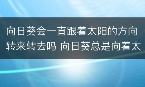 向日葵会一直跟着太阳的方向转来转去吗 向日葵总是向着太阳转吗