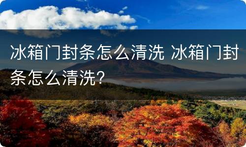 冰箱门封条怎么清洗 冰箱门封条怎么清洗?