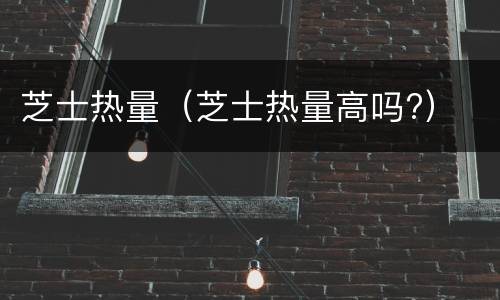 芝士热量（芝士热量高吗?）