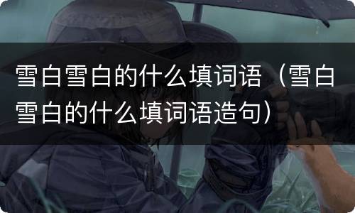 雪白雪白的什么填词语（雪白雪白的什么填词语造句）