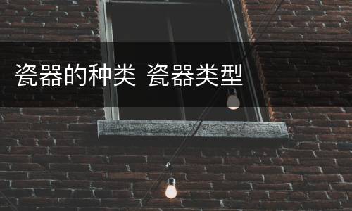 瓷器的种类 瓷器类型