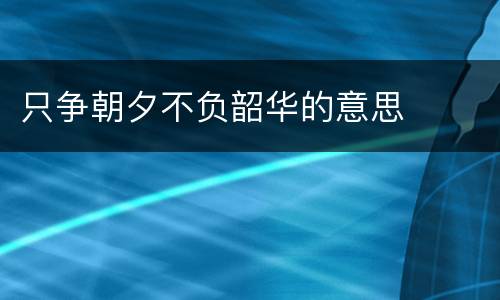 只争朝夕不负韶华的意思