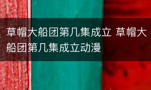 草帽大船团第几集成立 草帽大船团第几集成立动漫