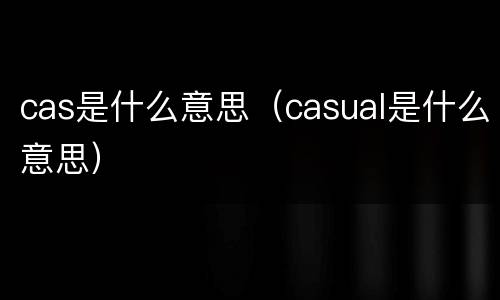 cas是什么意思（casual是什么意思）