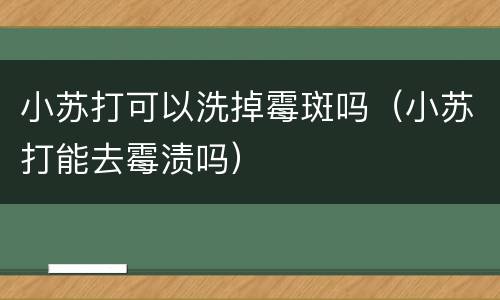 小苏打可以洗掉霉斑吗（小苏打能去霉渍吗）